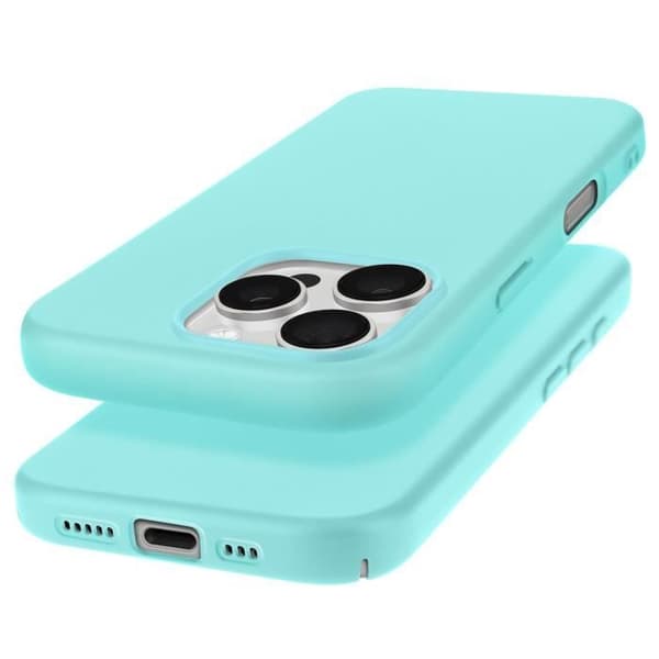 Coque för iPhone 16 Pro Semi-rigid Soft-touch Anti-spår Turkos Blå