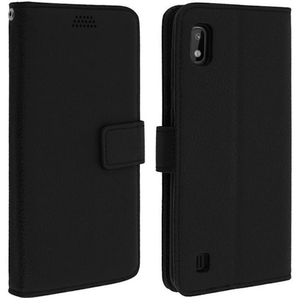 Samsung Galaxy A10 Cover - AVIZAR - Wallet Case Card Holder Video Stand - Sort Svart