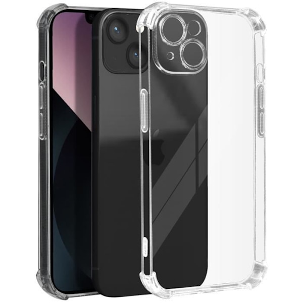 Fodral för iPhone 13 Stötsäker flexibla förstärkta hörn Transparent