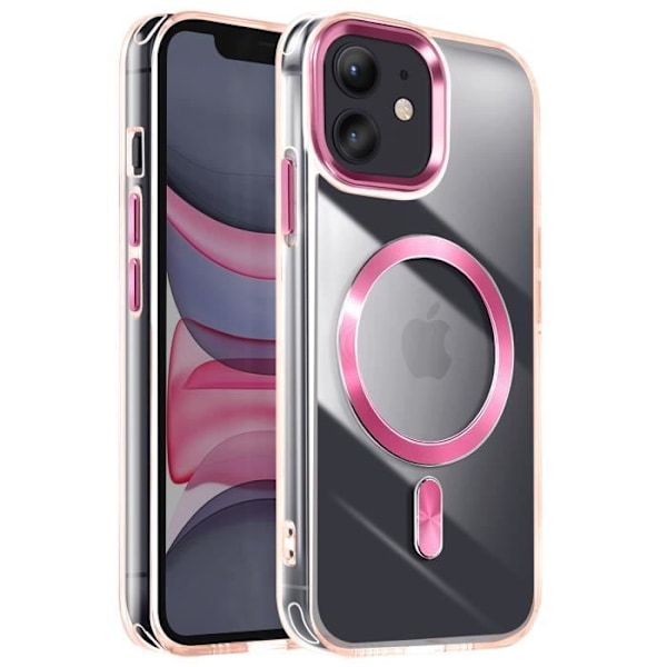 Coque MagSafe för iPhone 11 Baksa Kristall Färg Rosé Champagne Rosa
