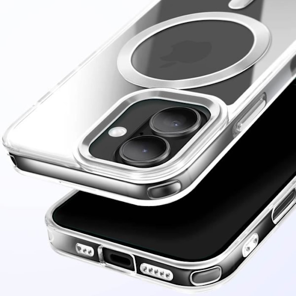 MagSafe-kuoret iPhone 16 Plus - Kuvioitu hopean värinen lasi Grå