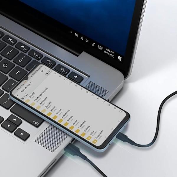 Lataus- ja synkronointikaapeli - Blue Star - Micro USB - 1 metri - Nopealiikenteinen - Musta Svart