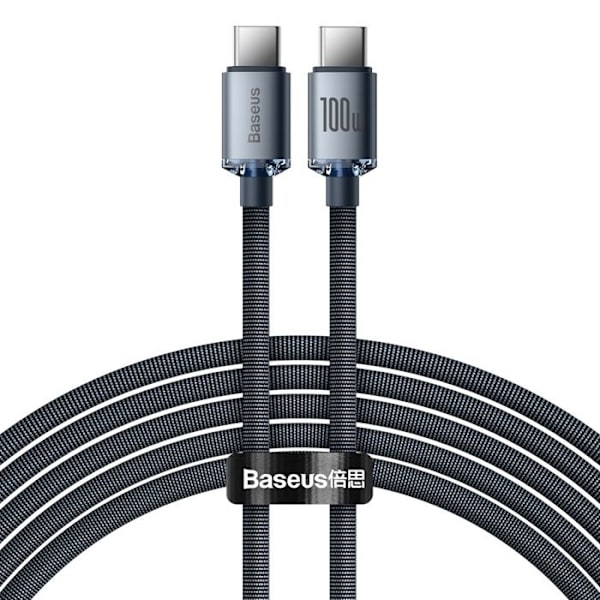 Data kabel Typ-C till Typ-C 100W, 2m - Baseus Crystal Shine (CAJY000701) - Svart