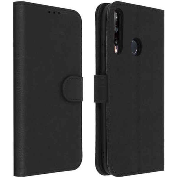 Étui Huawei P40 Lite E - AVIZAR - Helt dæksel - Kortholder - Støttefunktion - Sort silikonegel Svart