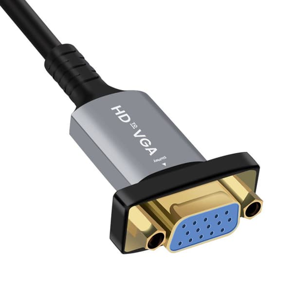 HDMI/VGA-sovitin - LINQ - 20cm - Full HD 1080p - Plug & Play - Harmaa