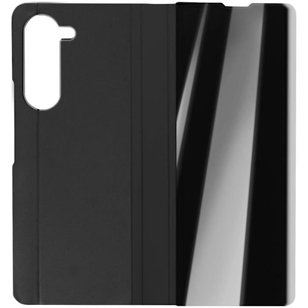 AVIZAR Clear View Fodral till Samsung Galaxy Z Fold 5 - Svart - Spegel Flip Stand Funktion Svart
