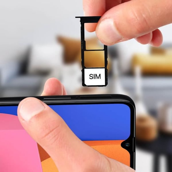 Kortbakke til Samsung Galaxy A20s 2x Nano SIM og Micro SD erstatning Sort