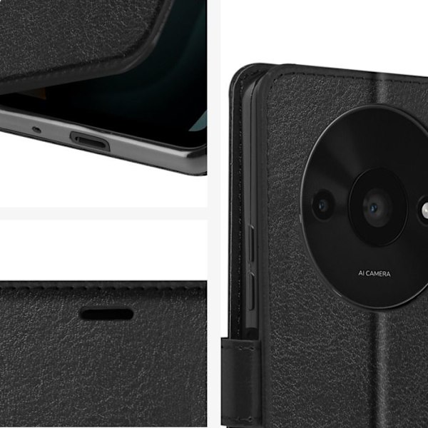 Taske til Xiaomi Redmi A3 - MAYAXESS - Pungholderfunktion med håndledsrem - Sort Svart
