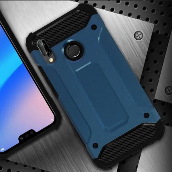 Coque - AVDIS - Huawei P20 Lite - Stødabsorberende - Stødtestet op til 1,8m - Bi-materiale design Midnattsblå, svart