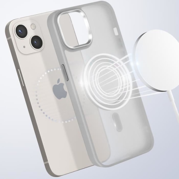 Coque MagSafe til iPhone 13 Mat Frosted Baggrund, Grå Kant Grå