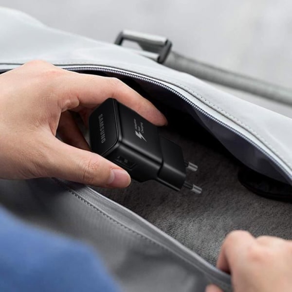 USB vægoplader - Samsung - 15W - Hurtig opladning - Sort - Kompakt adapter Svart