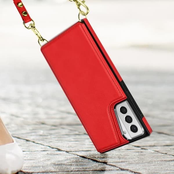 Coque Cordon - Samsung - Galaxy S21 Plus - Multifunktionell - Röd - Hårt skydd Röd