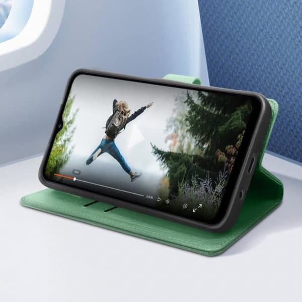 Etui til Xiaomi Redmi Note 12 - AVIZAR - Tegnebog og videounderstøttelse - Grøn - Halvstiv - Flap Grön