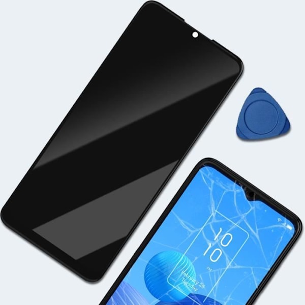 LCD-skärm och Touchglas för TCL 40R - AVIZAR - Svart - Härdat glas - Skärmbyte - Android Svart