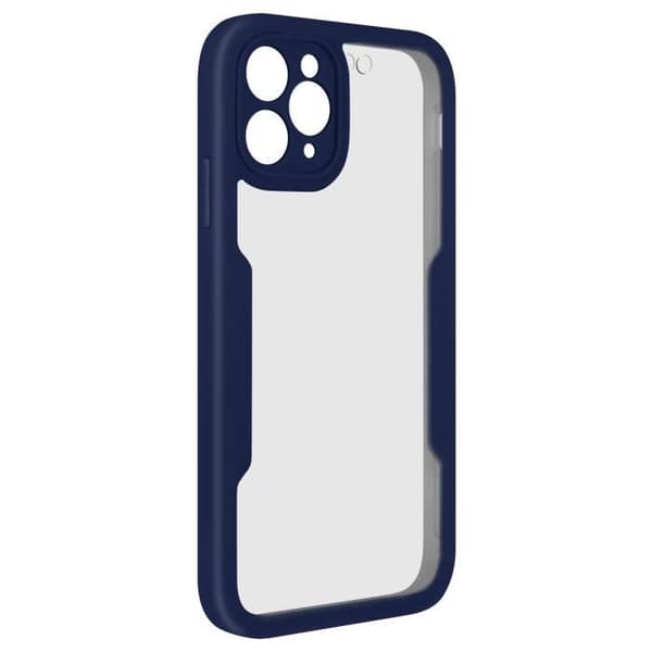 Coque iPhone 11 Pro Max - AVIZAR - Stötsäker - Plexiglas - Mörkblå kant - Styv Midnattsblå