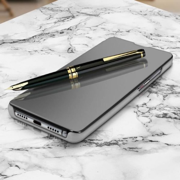 Huawei P30 Pro Case Spejl Case Translucent Flip Stand Video Sølvgrå Silvergrå