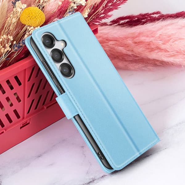 Pungetui - ZANAÉ - Galaxy S25 Plus - Lyseblå - Videoholder - Magnetlås Blå