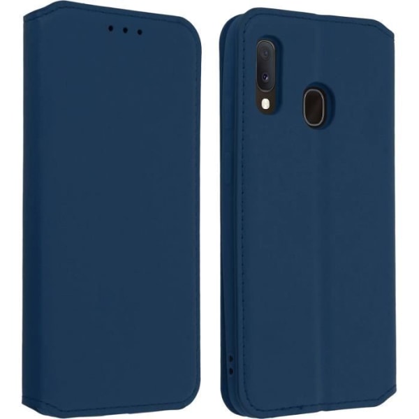 Mobilfodral - Samsung - Galaxy A20e - Ekoskinn - Videostöd - Mörkblå Midnattsblå