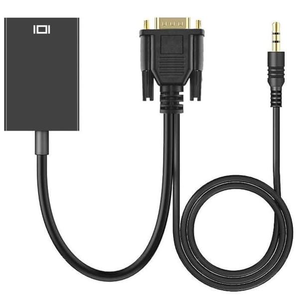 Videoadapter - AVIZAR - VGA til HDMI - 1080p - Audio Jack 3.5mm - Sort