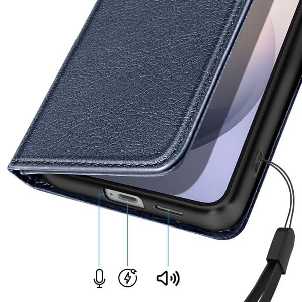 Plånboksfodral för Galaxy S26 Plus Chesterfield Grainé Ställfunktion Blå Blå