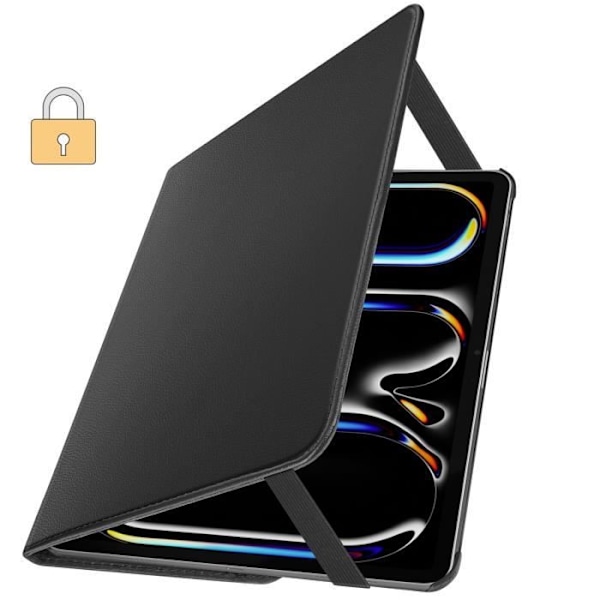 Flip Case iPad Pro 13 2024 Folio Pyörivä 360 Jalusta Musta Svart
