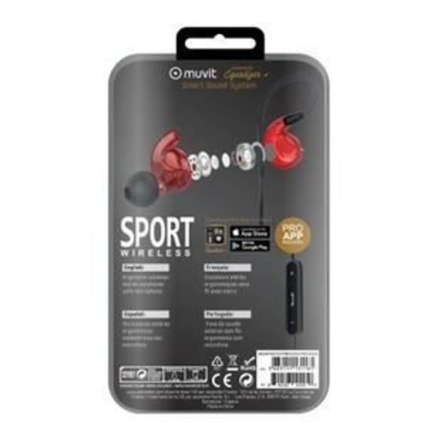 MUVIT M2S V2 Intra Sport Wireless Stereo Pedestrian Kit, punainen Röd