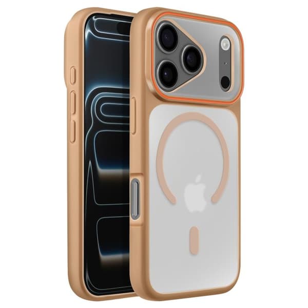 MagSafe-cover til iPhone 17 Pro Max, Bi-materiale beskyttelse, Hård bagside, Brun brun