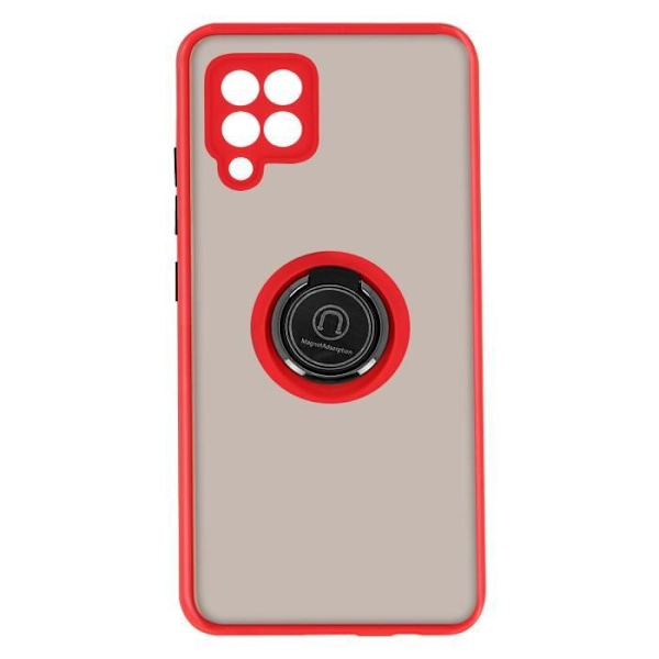 Etui - AVIZAR - Samsung Galaxy A42 5G - Bi-materiale - Metalring - Supportfunktion - Rød Röd