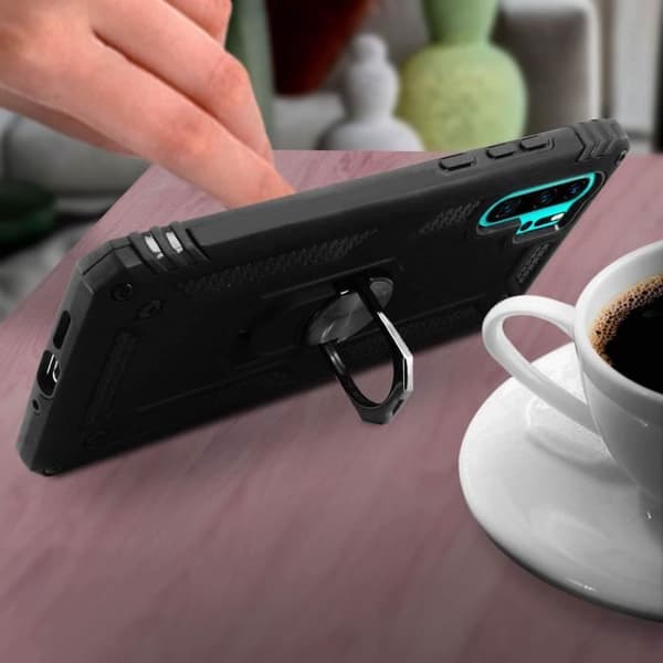 Coque - AVIZAR - P30 Pro - Bi-materialer - Holdring - Sort videostativ Svart