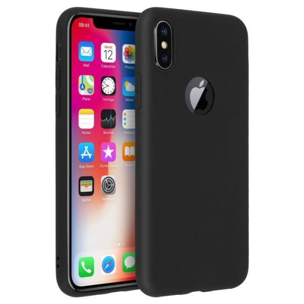 Coque - Forcell - iPhone X / XS - Blød Berøring - Silikone Gel - Sort Svart