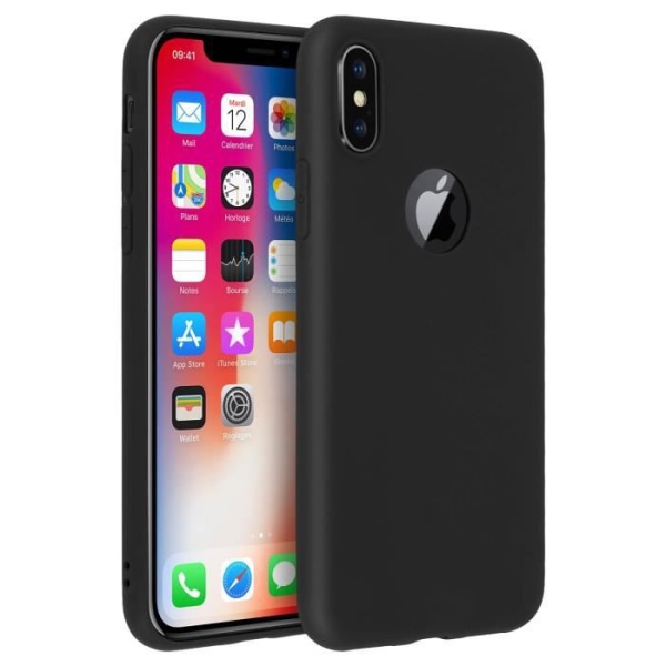 Forcell iPhone X / XS Fodral Soft Touch Silikon Soft Gel Cover - Svart