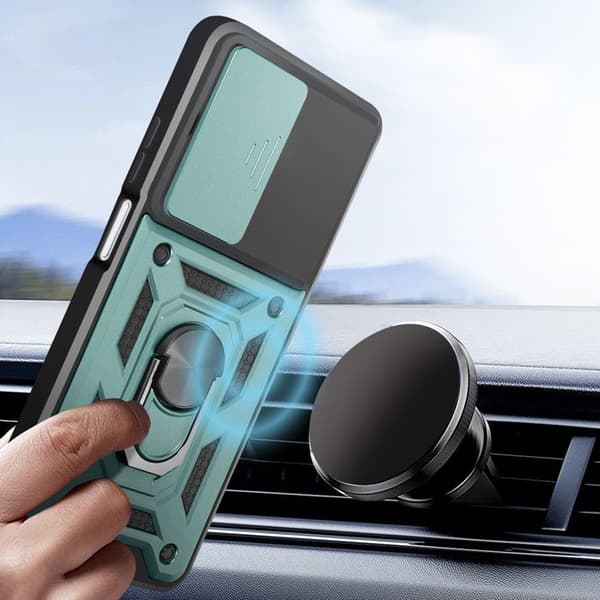 Skyddsfodral för Oppo A5 - AVIZAR - Stötsäker - Stöd ring - Glidande kameraskydd - Grön Grön