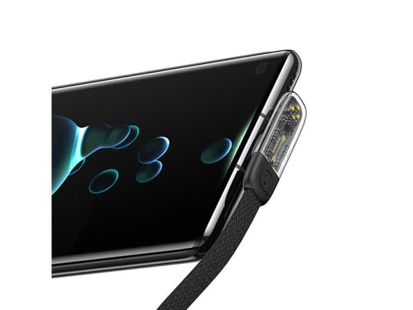 Latauskaapeli - AVIZAR - Iceflake - 66W - USB-A:sta Type-C:hen - 1.2m Musta
