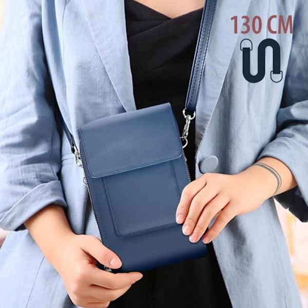 Pochette - AVIZAR - Universell för smartphone - Flera fack - Blå Blå