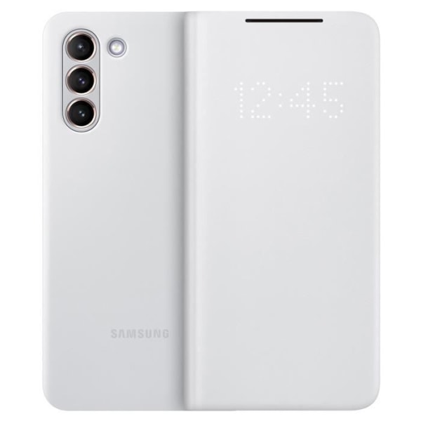 Fodral - Samsung - Galaxy S21 - Smart flik - Färg Silvergrå - Mjuk Silvergrå