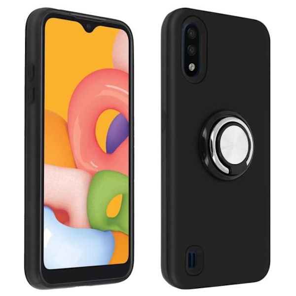 Coque Antichoc - Samsung - Galaxy A01 - Bære-ring - Video-støtte - Sort Svart
