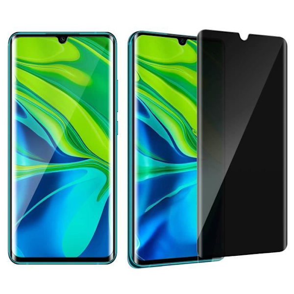 Xiaomi Mi Note 10/Note 10 Pro Anti-Spy hærdet glas transparent film sort Svart