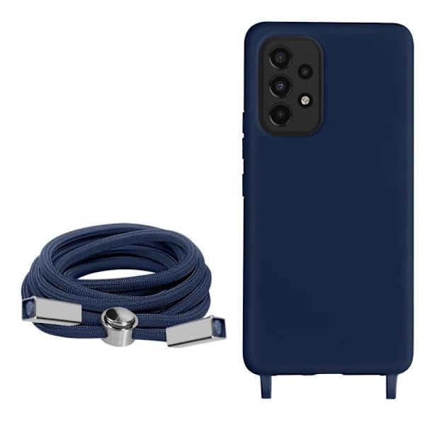 Coque med semi-rigitt snor för Samsung Galaxy A33 5G - AVIZAR - Blå - Nackrem 80cm Blå