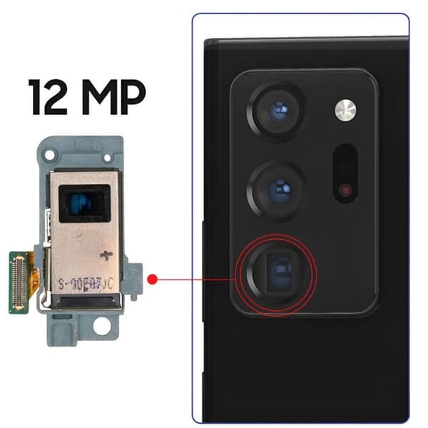 Modul Kamera Teleobjektiv 12MP til Samsung Galaxy Note 20 Ultra Sort Svart