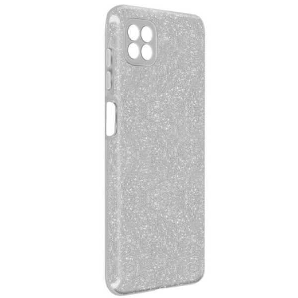 Skyddande skal - AVIZAR - Galaxy A22 5G - Avtagbar paljetter - Halvstyv silikon - Grå Grå