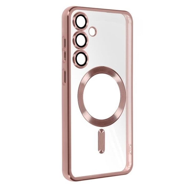 MagSafe kotelo Samsung S24 Plus -puhelimelle Chrome Contour Silicone Pink Champagne Rosa