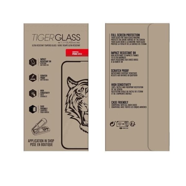 Böjd härdat glas dedikerad maskin Tiger iPhone X/XS - transparent - TU