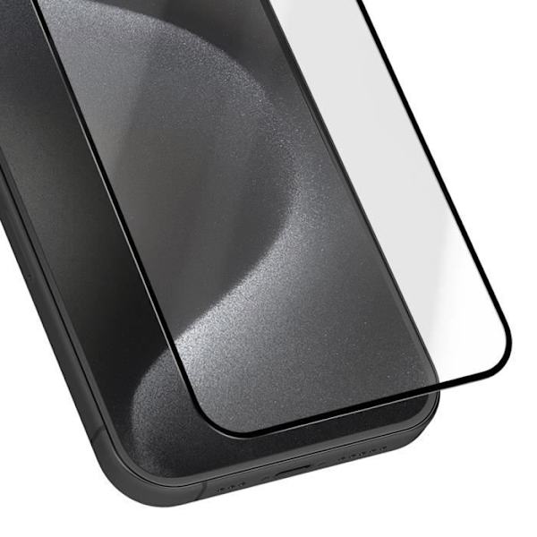 Härdat glas - AVIZAR - iPhone 16 Pro - 9H Anti-Scratch - Självhäftande kant - Stötskydd Svart