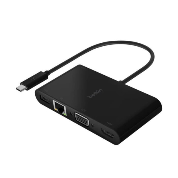 Belkin USB-C til 4K HDMI, VGA, Ethernet, USB 3.0 og USB-C Power Delivery Hub