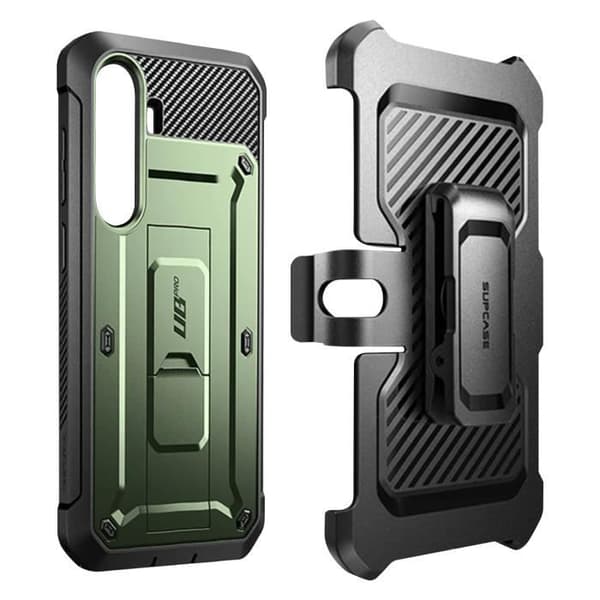 Helfodral till Samsung Galaxy S24 - SUPCASE - Unicorn Beetle Pro - Stötsäker - Stativ - Khaki Grön