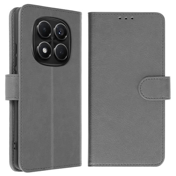Redmi Note 14 Pro ja 14 Pro Plus -tasku, lompakko ja tuki, harmaa Grå