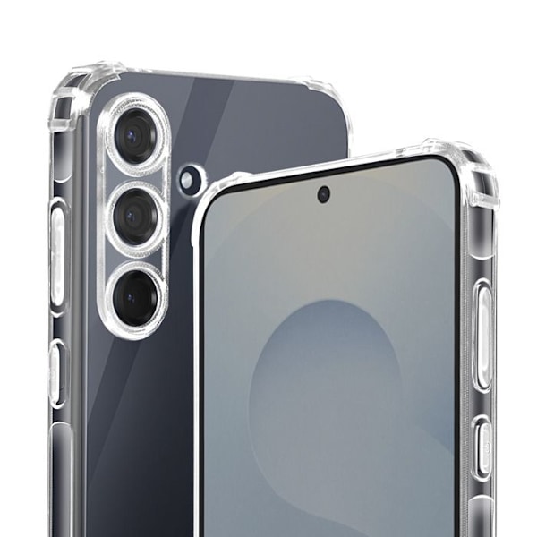 Coque til Samsung Galaxy S25 Silikone Stødabsorbent Forstærkede Kanter Akashi Transparent Vit