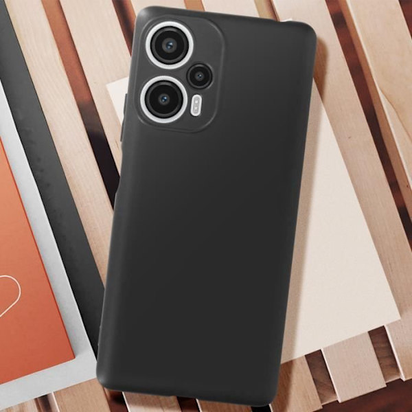 Fodral till Xiaomi Poco F5 Silikongel Flexibelt tunt klassiskt fodral Svart