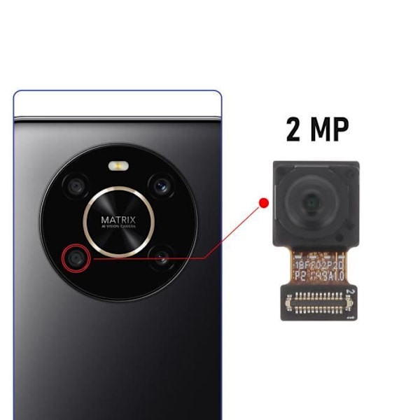 Bagkamera - AVIZAR - Honor Magic 4 Lite 4G - 2MP dybdesensor - Sort Svart