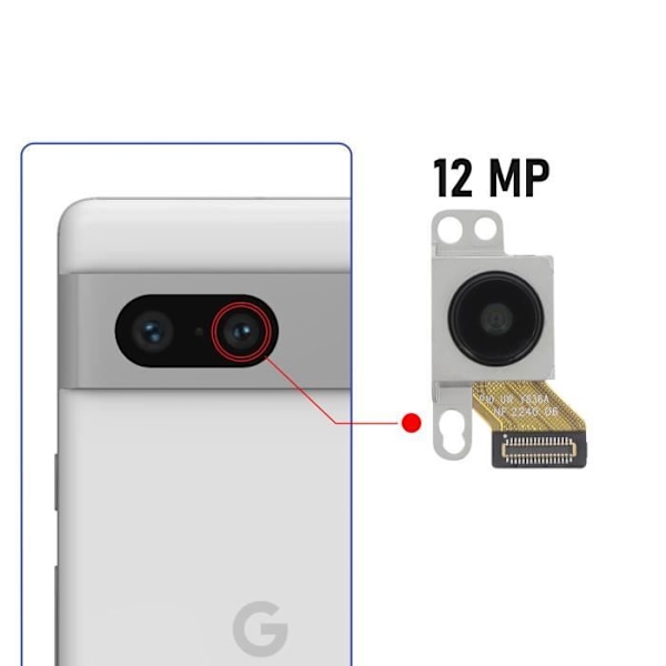 Bagkamera 12MP - AVIZAR - Google Pixel 7 - Ultra Bred vinkel - 100% kompatibel - Inkluderet bånd Svart